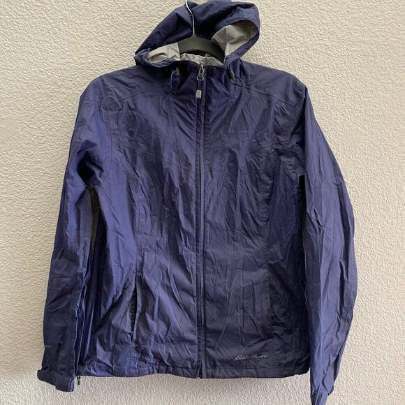 Eddie Bauer Weatheredge Lightweight Lined Rain Jacket Blue Color Size Small - Picture 1 of 6